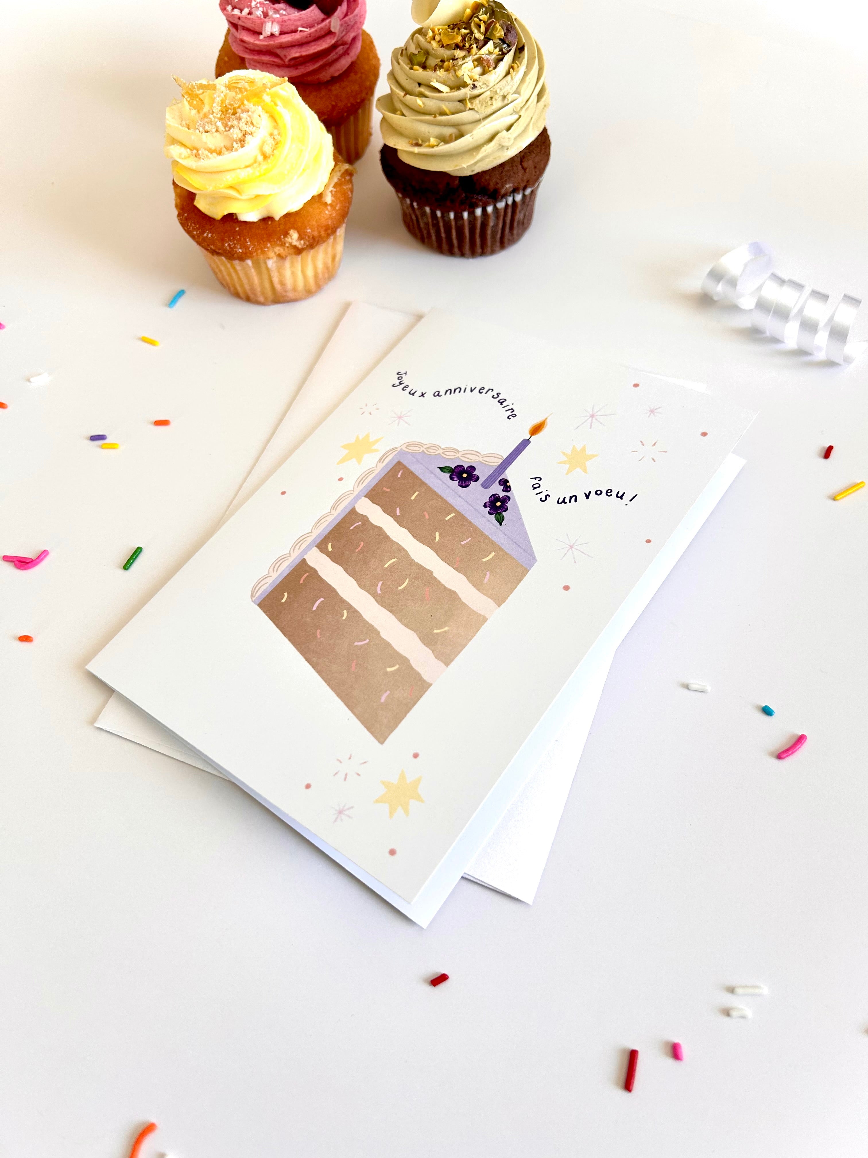 Carte de souhaits — Gâteau festif