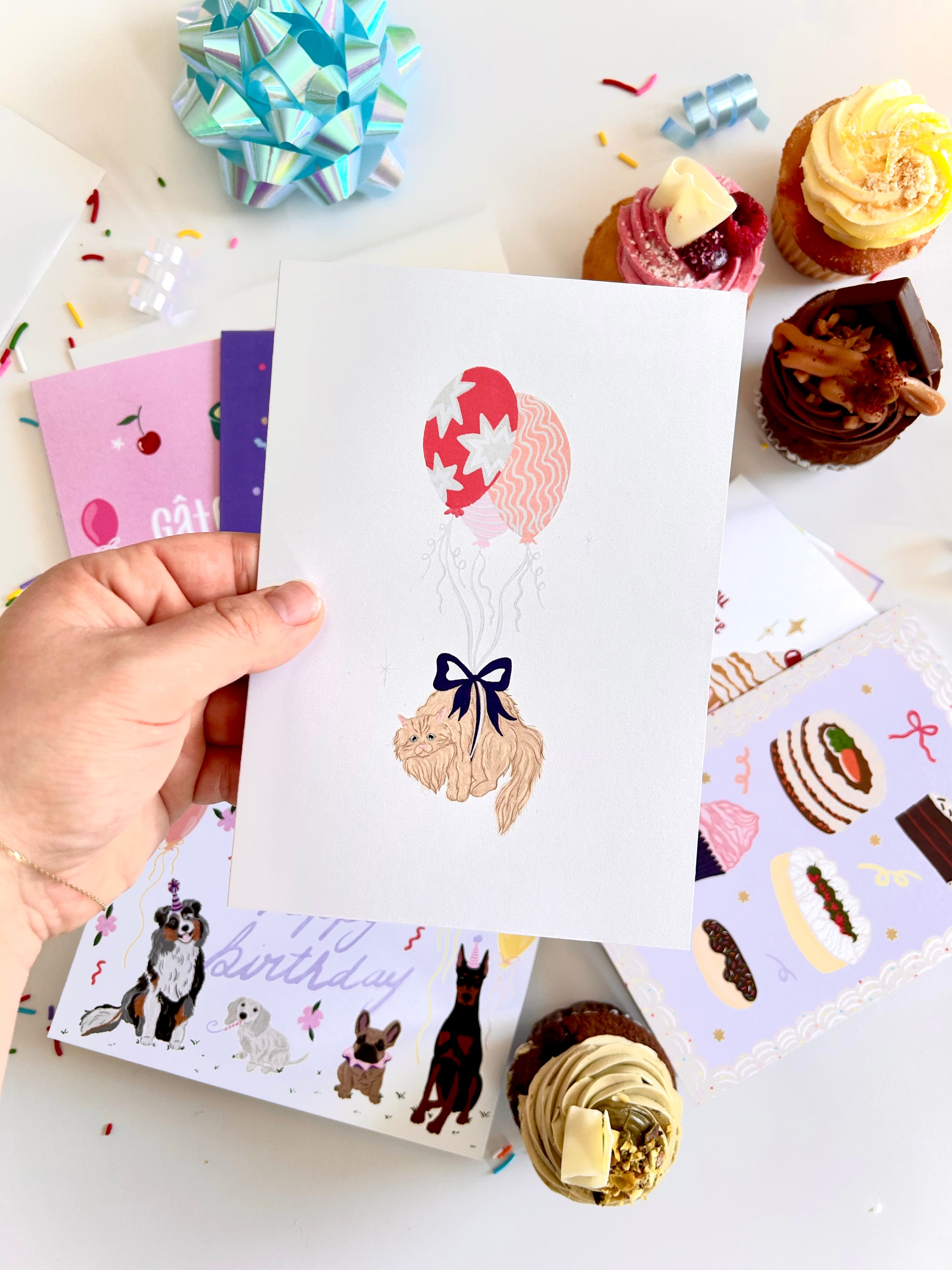 Carte de souhaits — Chat de fête