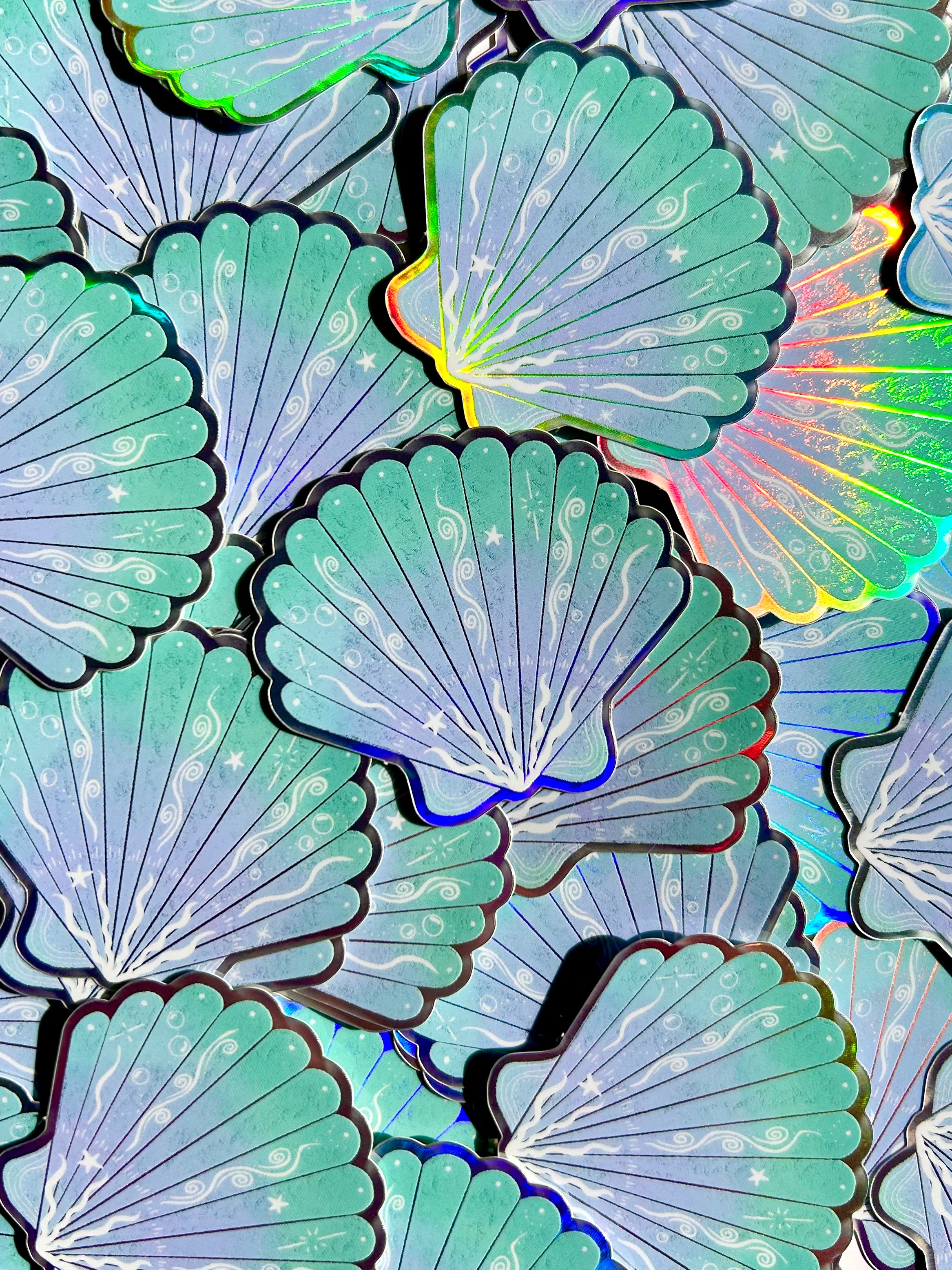 Autocollant — Coquillage holographique