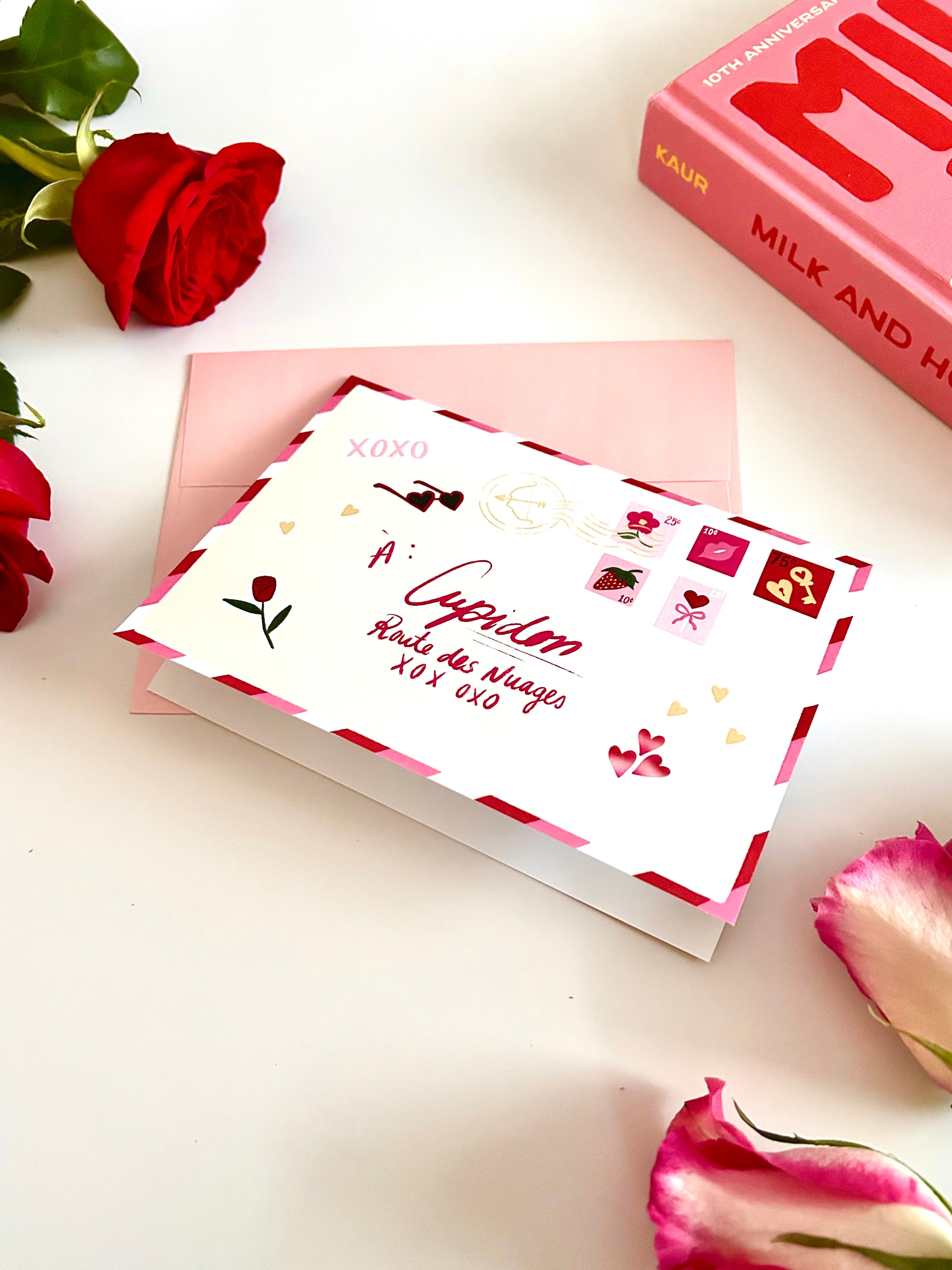 Carte de souhait — Carte postale à Cupidon