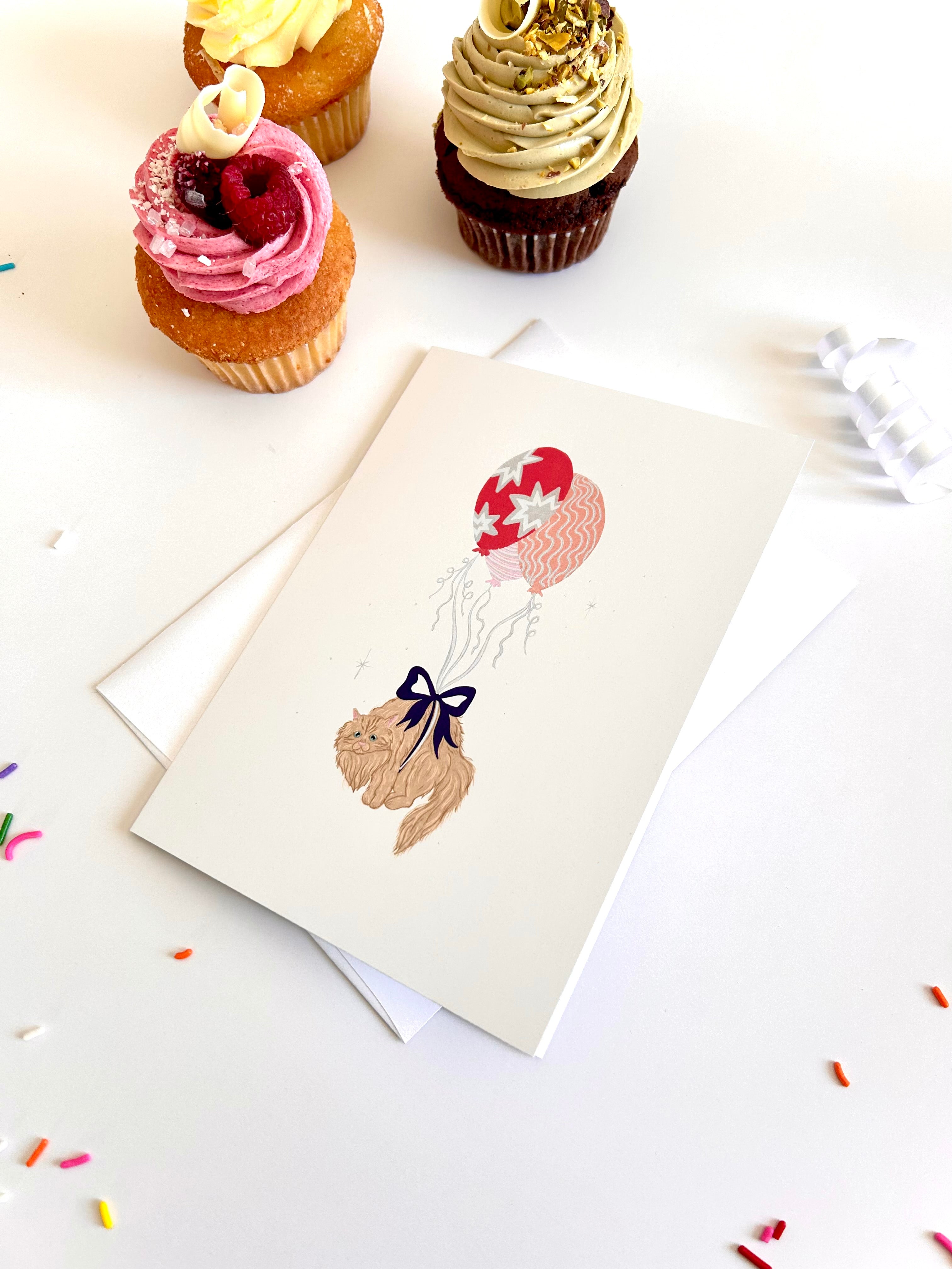 Carte de souhaits — Chat de fête