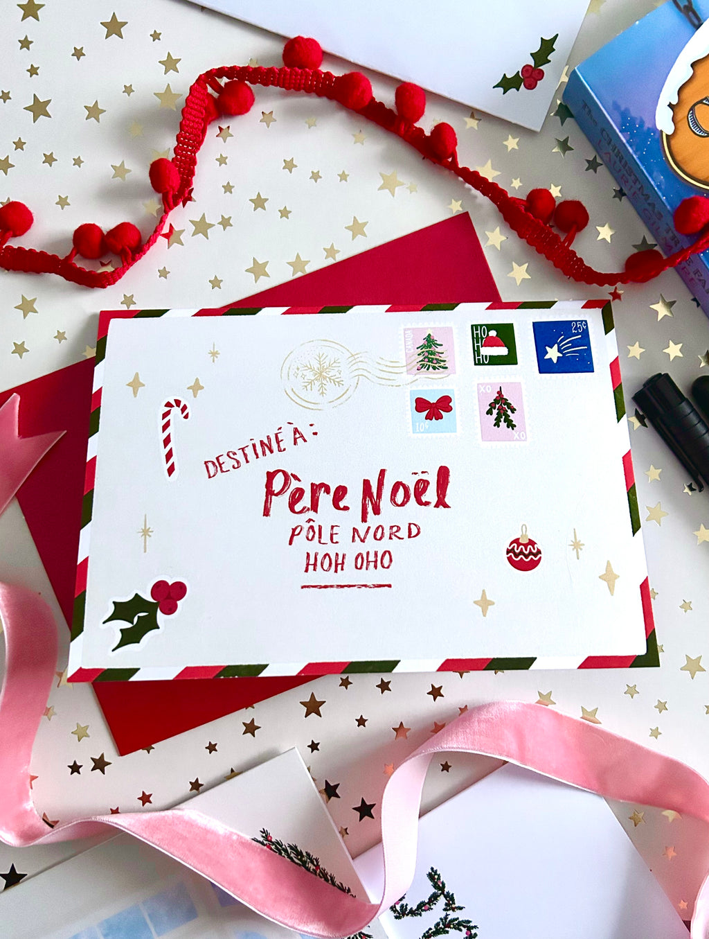 Carte de souhait — Carte postale au père Noël