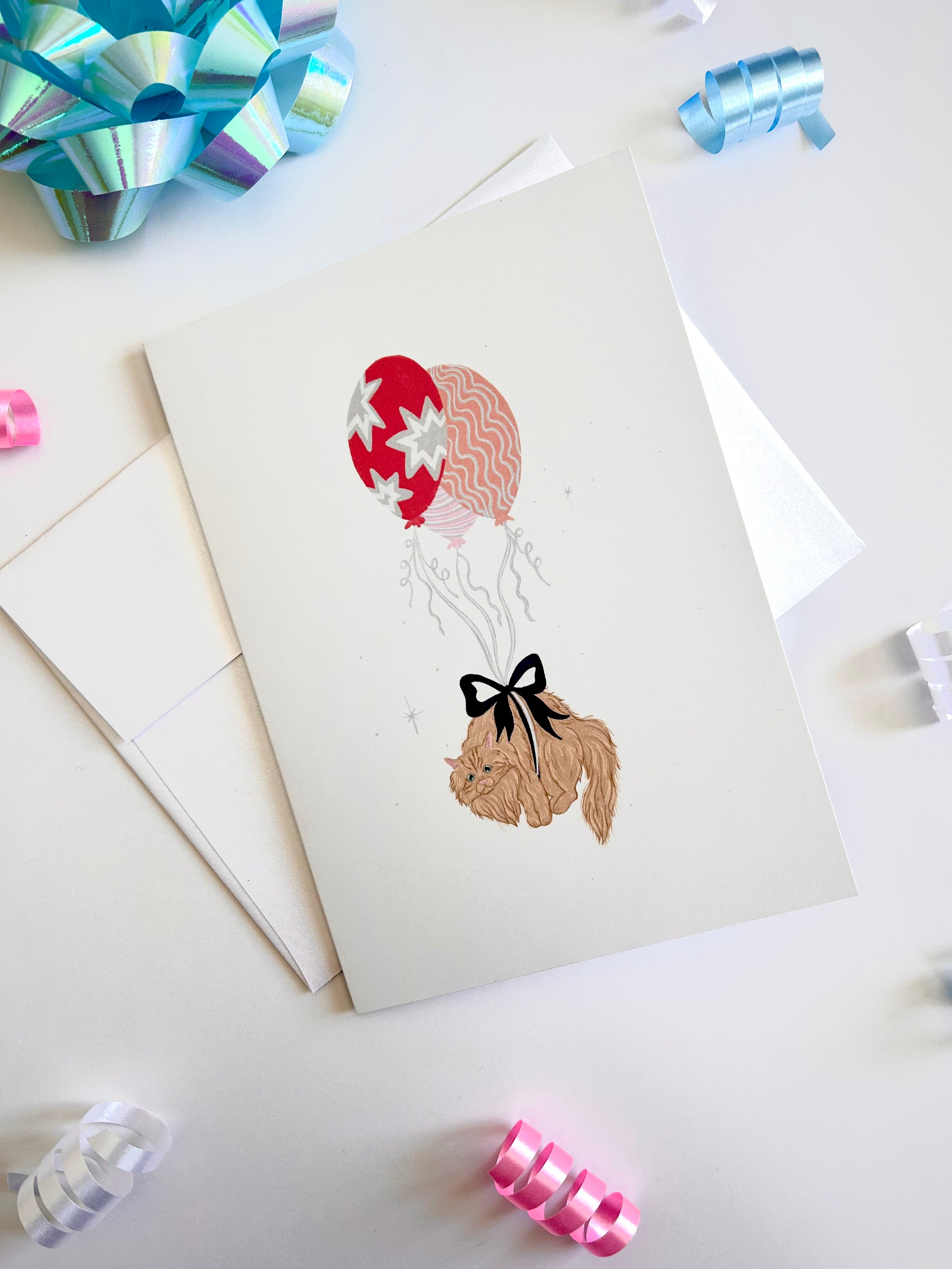 Carte de souhaits — Chat de fête